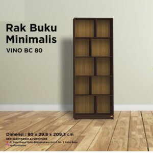 TERMURAH ACTIV FURNITURE VINO BC 80 X 210 CM RAK BUKU SEDANG 5 SUSUN