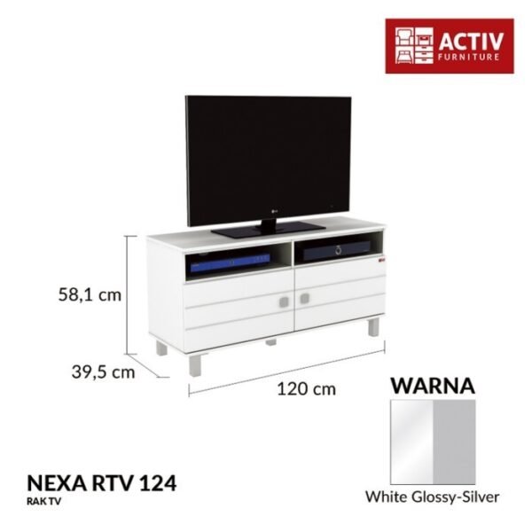 TERMURAH ACTIV FURNITURE NEXA RTV 124 RAK MEJA TV BUFFET MODERN - Image 2