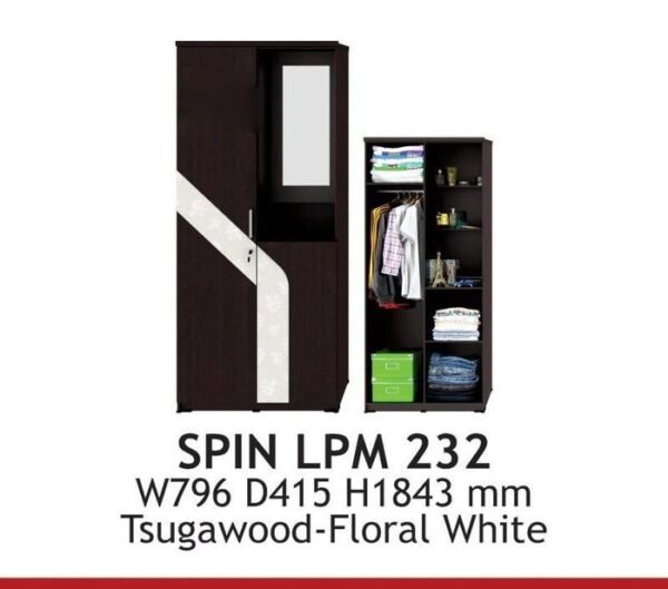 TERMURAH ACTIV FURNITURE SPIN LPM 232 LEMARI PAKAIAN MEJA 2 PINTU KAYU - Image 2