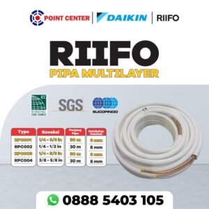 TERMURAH RIIFO Pipa AC Rifeng 25m + insulasi (2,5 - 6 pk) 1/4 + 5/8