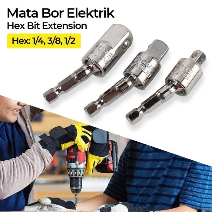 TERMURAH TAFFWARE TUOSEN MATA BOR ELEKTRIK 1/4 3/8 1/2 3 PCS