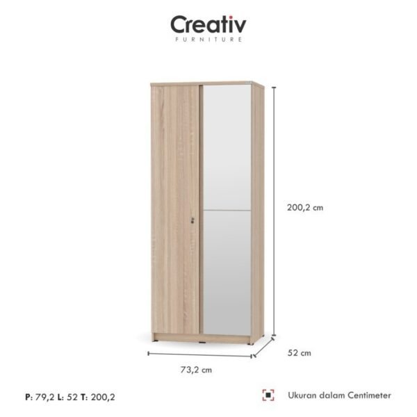 TERMURAH ACTIV FURNITURE ACURA LP 200 X 80 CM LEMARI PAKAIAN 2 PINTU - Image 3
