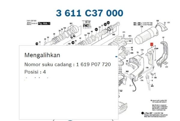 TERMURAH 1619P07720 BOSCH SWITCH GSH 5 MAX SPARE PART - Image 2