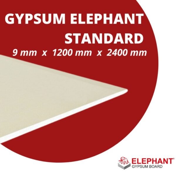 TERMURAH GYPSUM ELEPHANT 9MM STANDARD / PAPAN GYPSUM STANDARD 9 MM