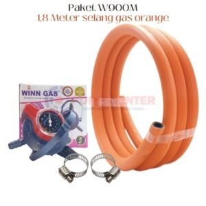 TERMURAH PAKET WINN GAS REGULATOR W900M METER SELANG ORANGE 1,8M 2KLEM