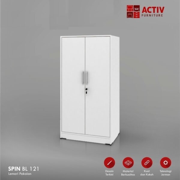 TERMURAH ACTIV FURNITURE SPIN BL 121 LEMARI PAKAIAN KECIL MODERN PUTIH