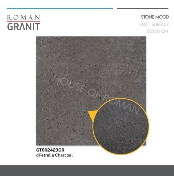 TERMURAH ROMAN GRANIT 60 X 60 GT602423CR DPETRELLA CHARCOAL - Image 3