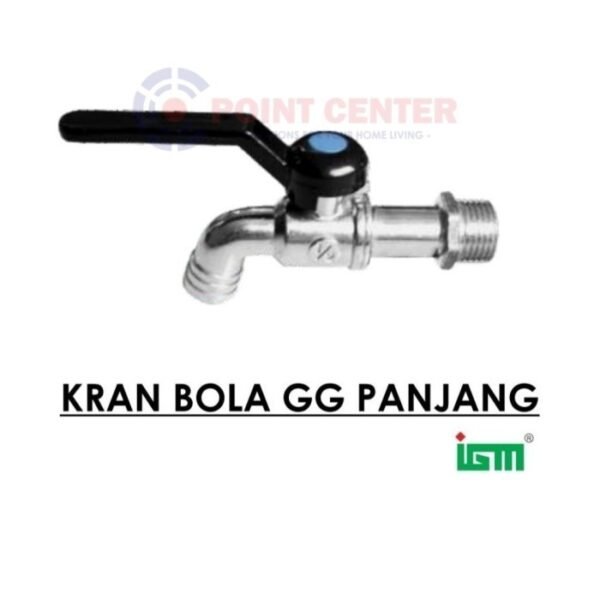 TERMURAH IGM IK 031 KRAN TEMBOK BESI BABET GAGANG HITAM PANJANG 3/4"