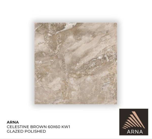 TERMURAH ARNA GRANIT 60 X 60 CELESTINE BROWN GLAZED POLISHED