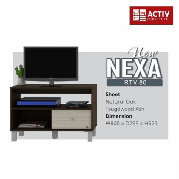TERMURAH ACTIV FURNITURE NEXA RTV 80 RAK MEJA TV BUFFET MODERN - Image 2