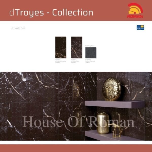 TERMURAH ROMAN KERAMIK 20 X 40 W40351 DTROYES MARQUINA GOL C - Image 3