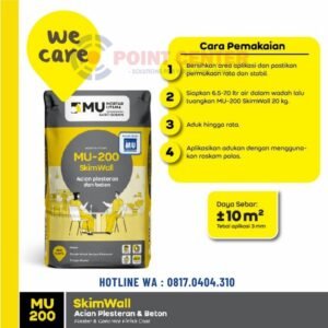 TERMURAH MORTAR UTAMA MU-200 SKIMWALL ACIAN & PLESTERAN BETON 20KG