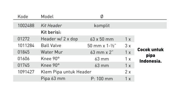 TERMURAH HIDROTEN KATUP U-PVC / KIT HEADDER KOLAM RENANG KOMPLIT - Image 2