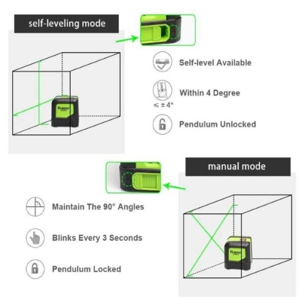 TERMURAH TAFFWARE HUEPAR LASER LEVEL MINI 2 LINE MAGNETIC BASE - Image 3