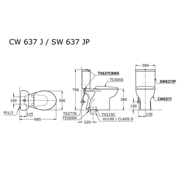 TERMURAH TOTO PROMO KLOSET DUDUK CW637 / SW637+TC505 - Image 3