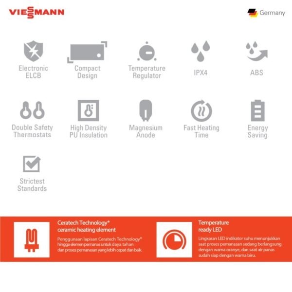 TERMURAH WATER HEATE VIESSMANN 20L 350W COMFORT SLIM PREMIUM P1 - Image 3