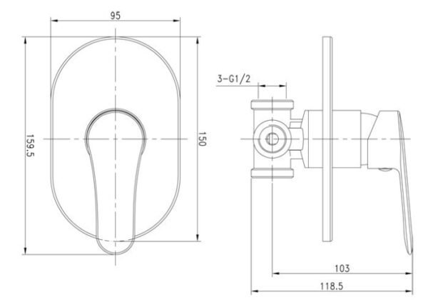 TERMURAH WASSER MSW X 660 Kran Tanam Shower Mix Panas Dingin - Image 2
