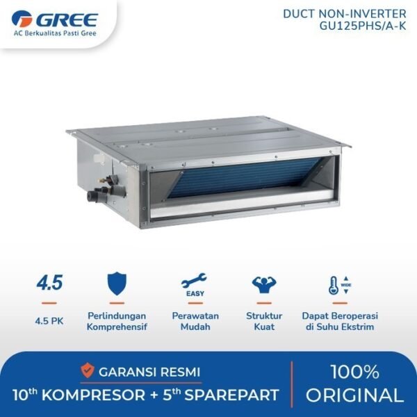 TERMURAH GREE 4 1/2 PK 4.5 PK GU125PHS/A-K U-MATCH DUCT