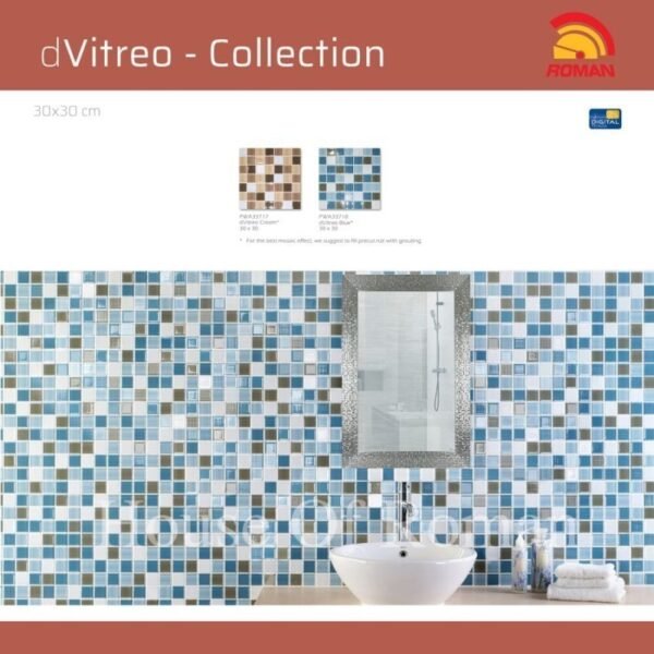 TERMURAH ROMAN KERAMIK PRE CUT 30 X 30 PWA33718 DVITREO BLUE GOL B - Image 3
