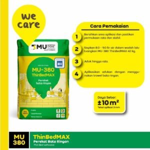 TERMURAH MORTAR UTAMA MU-380 THINBEDMAX PEREKAT BATA RINGAN 40KG