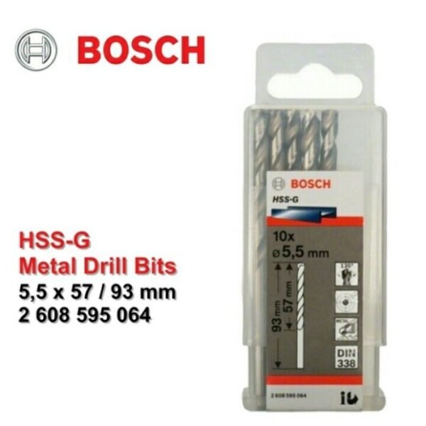 TERMURAH BOSCH MATA BOR HSS-G METAL DRILL BIT 5.5 MM X 10 PCS - Image 2