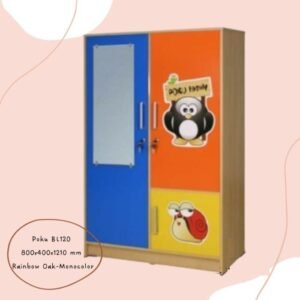 TERMURAH ACTIV FURNITURE POKU BL 120 X 80 CM LEMARI ANAK 2 PINTU KACA