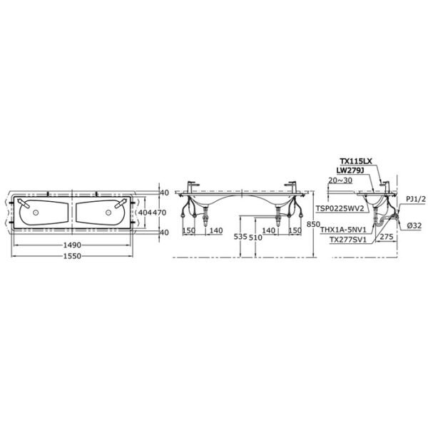 TERMURAH TOTO LW279J TWIN UNDER COUNTER LAVATORY - Image 2