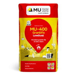 Mortar Utama MU-400 GranitFix LowDust Perekat Granit Tile dan Batu Alam 25kg