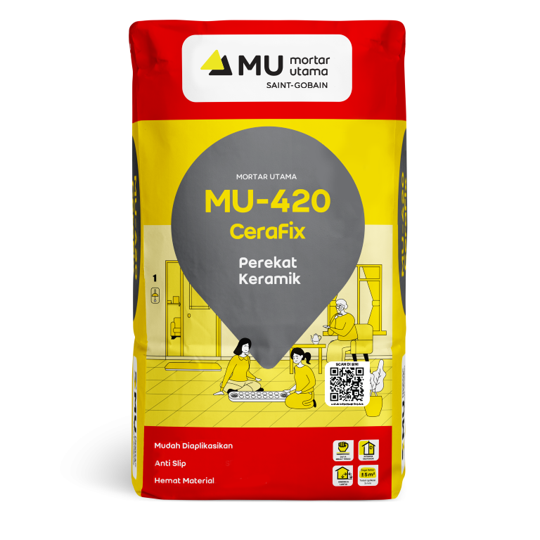 Mortar Utama MU-420 CeraFix Perekat Keramik 25kg