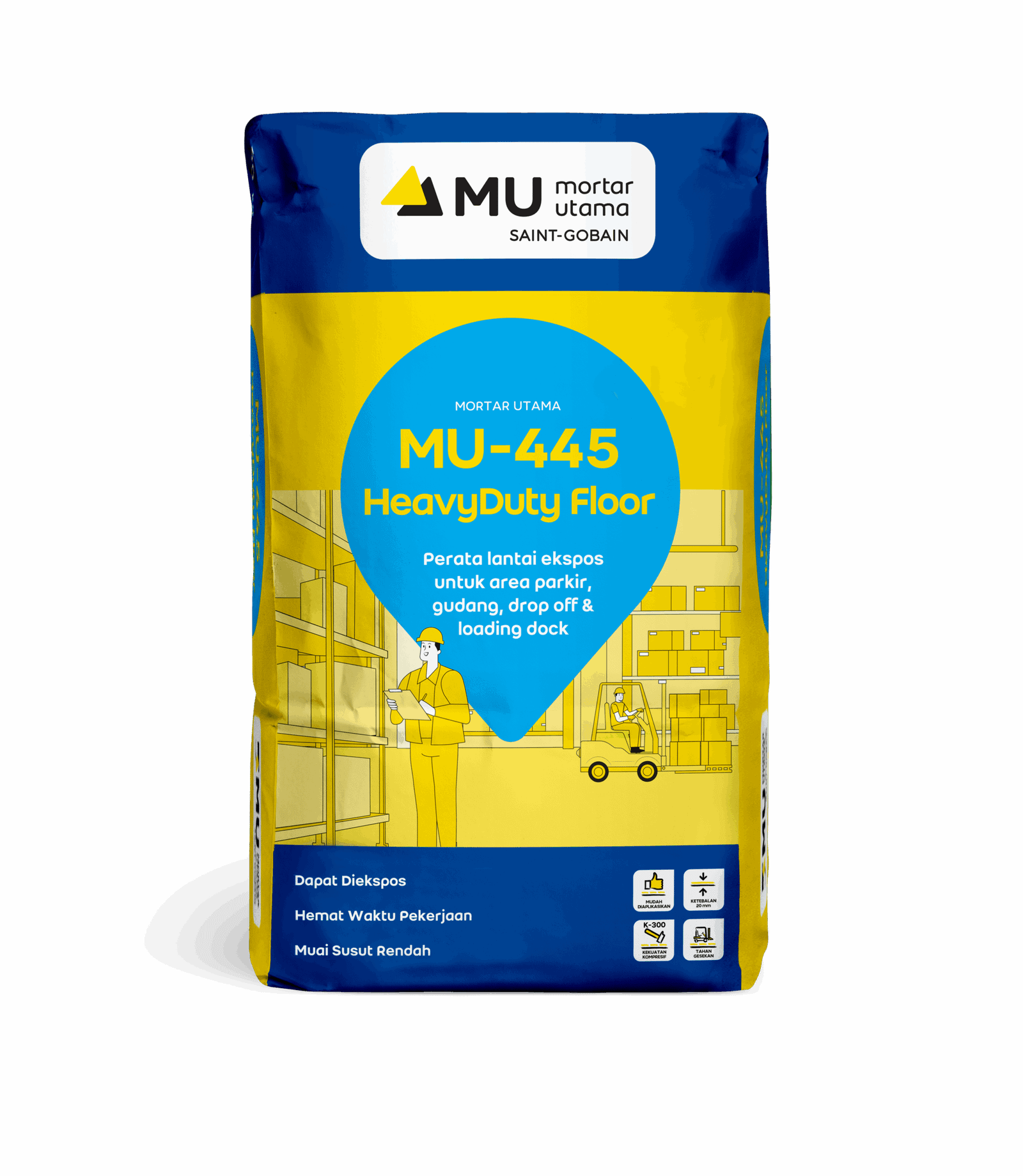 Mortar Utama MU-445 Heavy Duty Floor Perata Lantai Ekspos 40 Kg