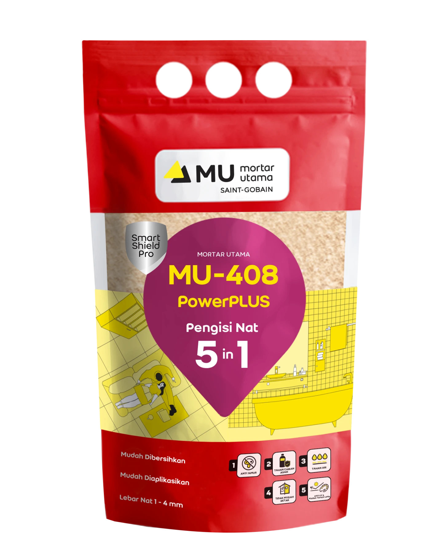 Mortar Utama MU-408 PowerPlus 2kg - Granite Grey
