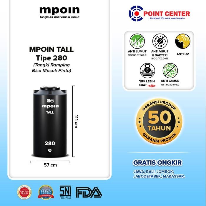 MPOIN TANDON TALL TP 280Liter