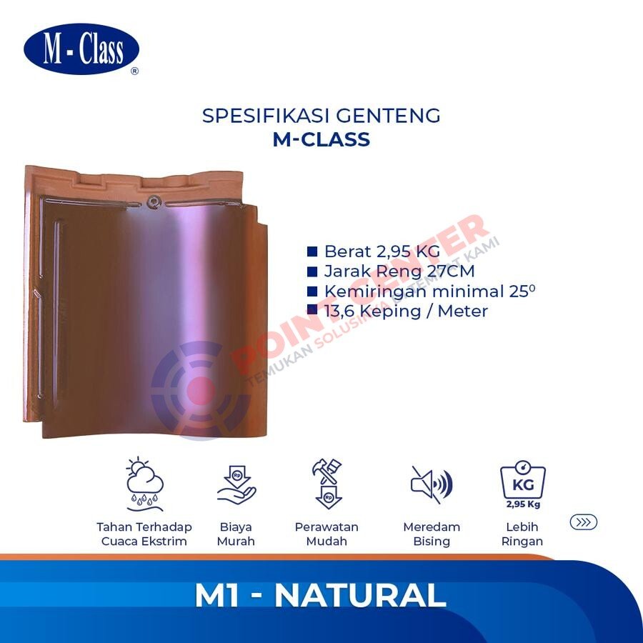 Genteng M-Class badan (M-1) warna Natural per 100 Keping - Image 3