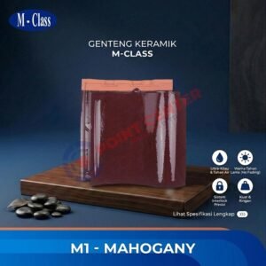 Genteng M-Class Badan (M-1) warna Mahogany Glossy per 100 keping