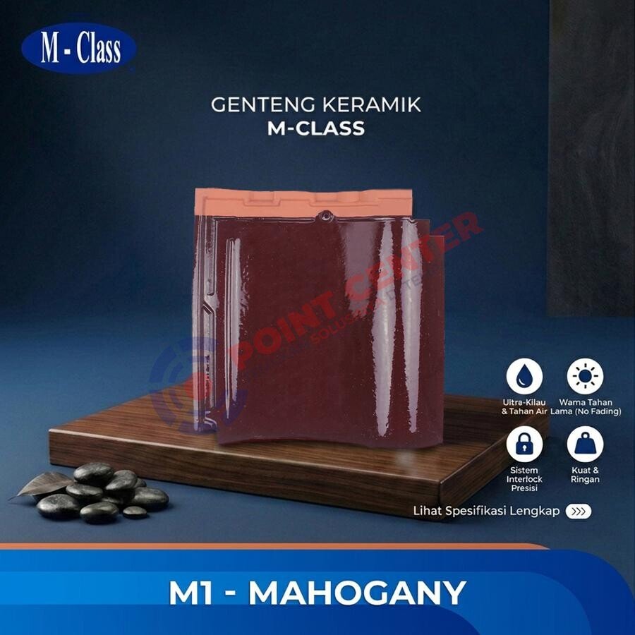 Genteng M-Class Badan (M-1) warna Mahogany Glossy per 100 keping