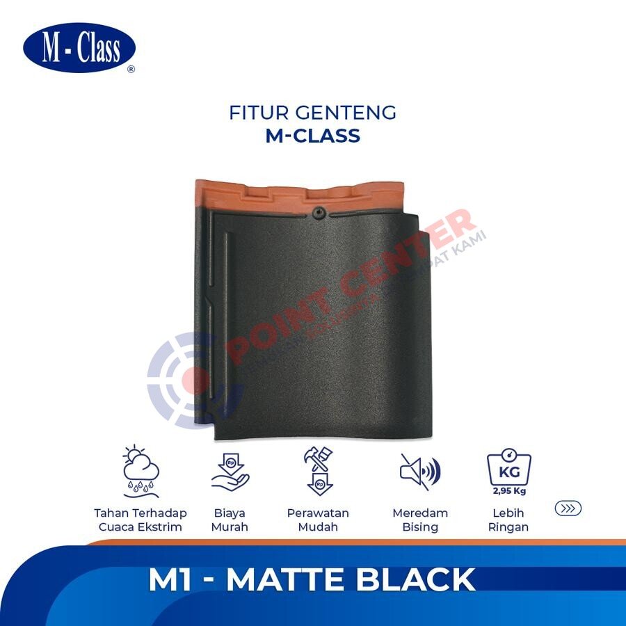 Genteng M-Class Badan (M-1) warna Matte Black per 100 keping - Image 2