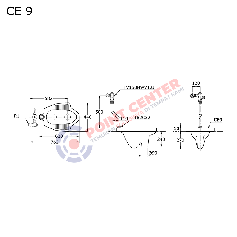 TOTO CE9/TV150NWV12J Squatting Toilet - Image 2