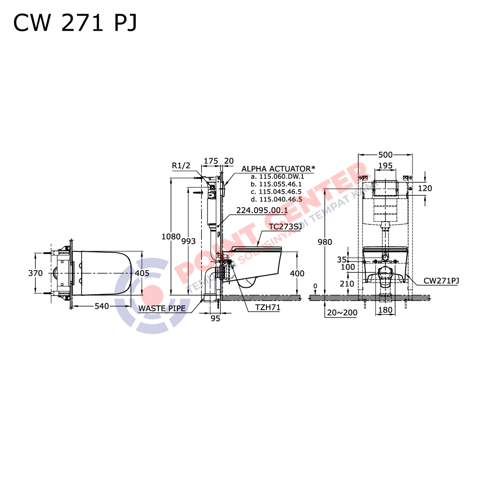 TOTO CW271PJ Wall Hung Toilet (Alisei Series) - Image 2