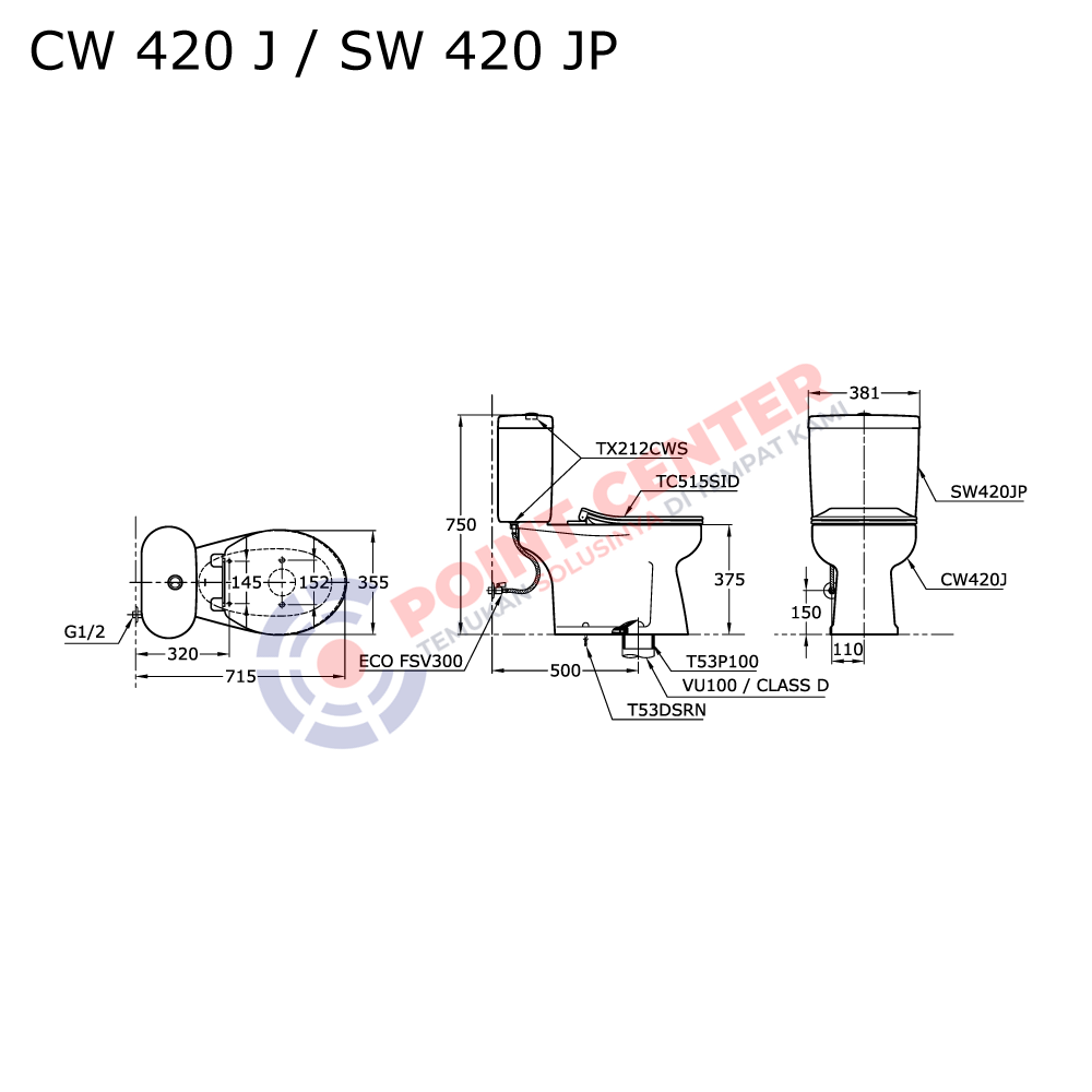 TOTO CW420J/SW420JP Close Coupled Toilet - Image 2