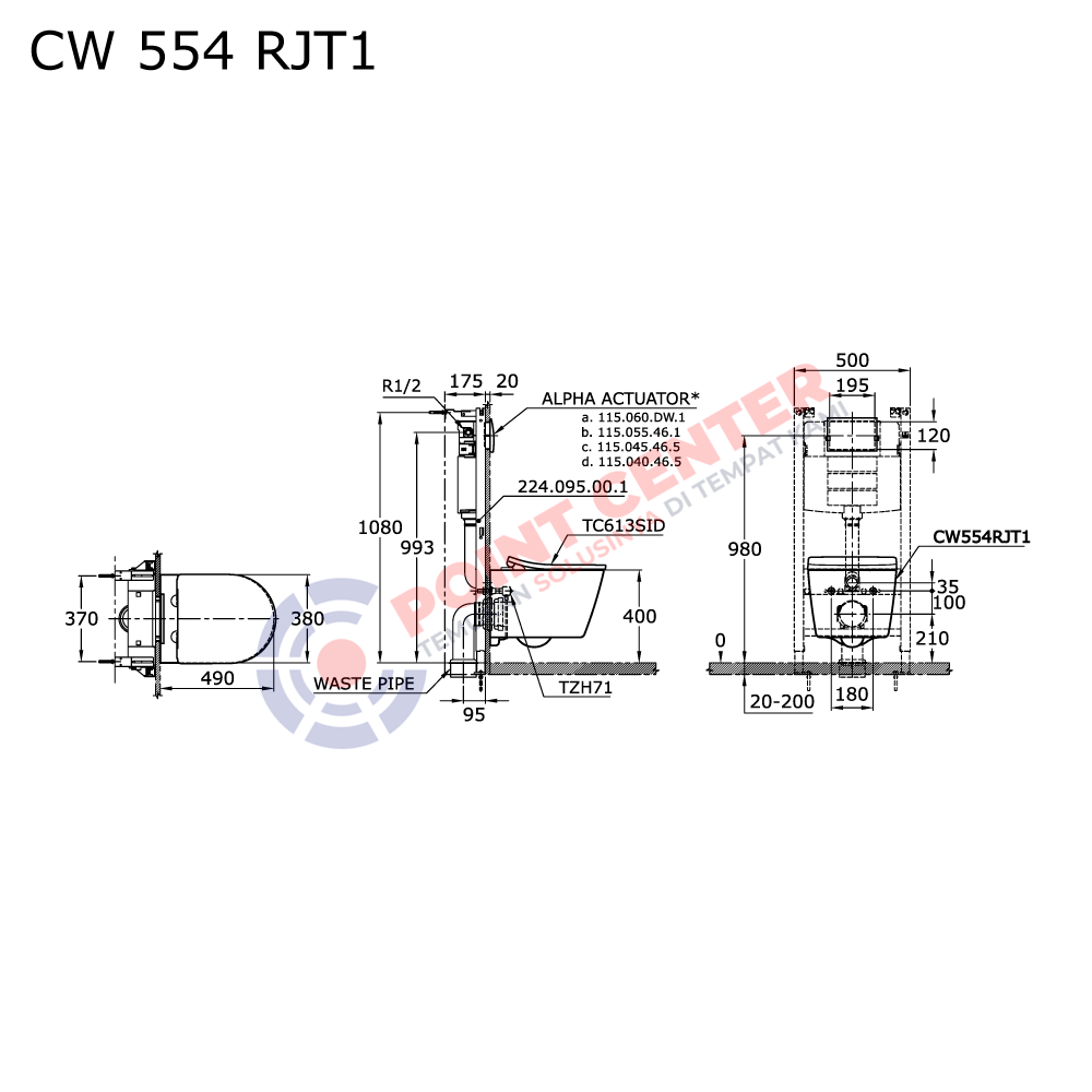 TOTO CW554RJT1 Wall Hung Toilet - Image 2