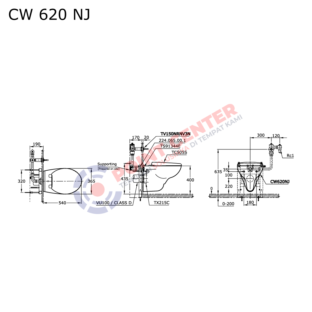 TOTO CW620NJ/TV150NRNV3N Wall Hung Toilet - Image 2