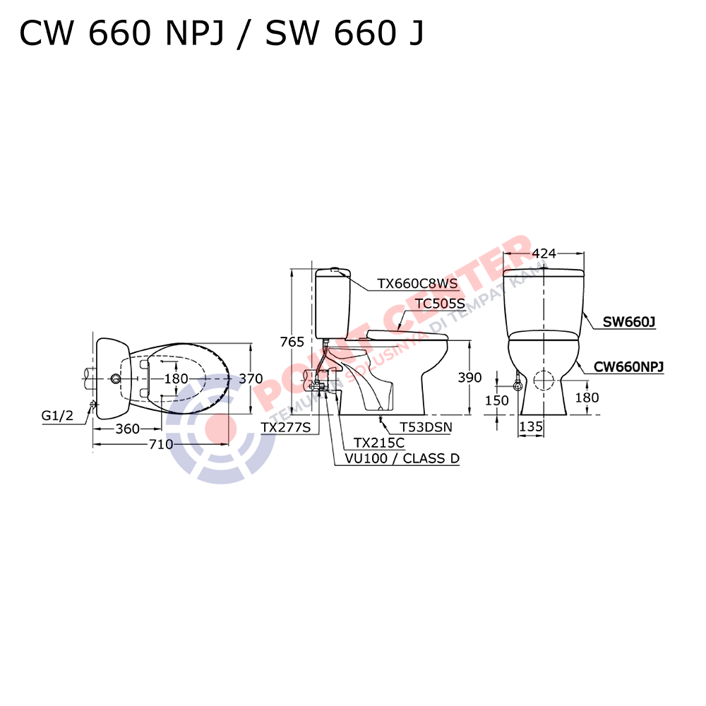 TOTO CW660NPJ/SW660J Close Coupled Toilet - Image 2