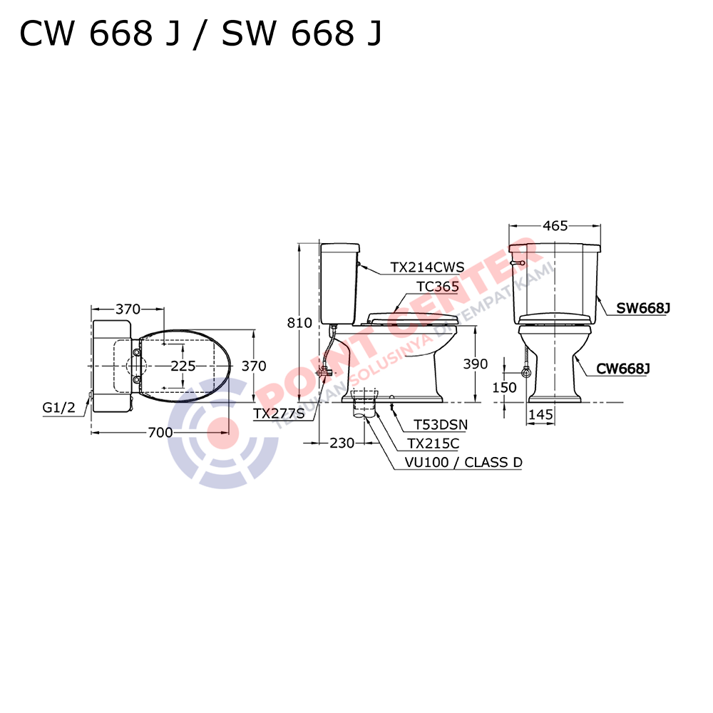 TOTO CW668J/SW668J Close Coupled Toilet (Memory Series) - Image 2