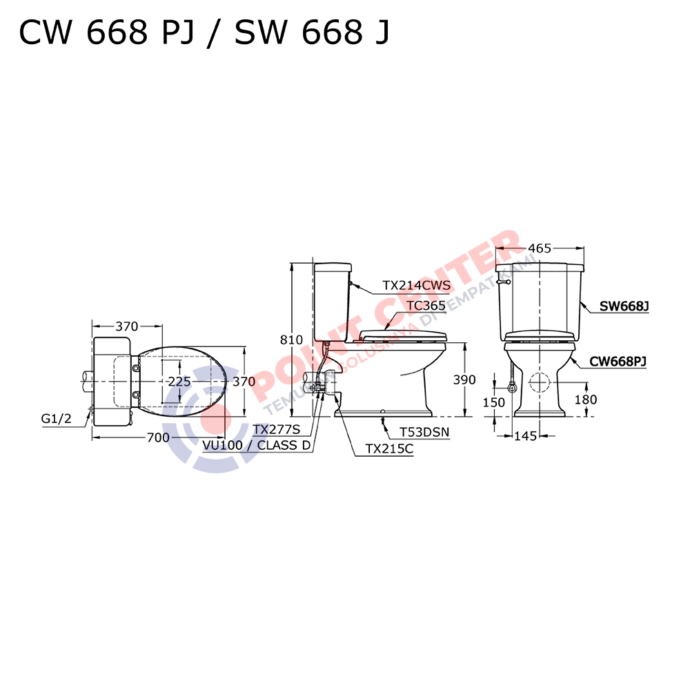 TOTO CW668PJ/SW668J Close Coupled Toilet (Memory Series) - Image 2