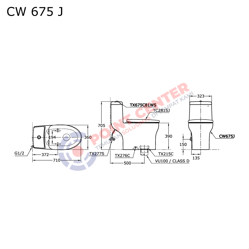 TOTO CW675J One Piece Toilet - Image 2