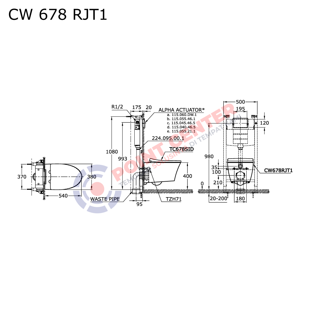 TOTO CW678RJT1 Wall Hung Toilet - Image 2