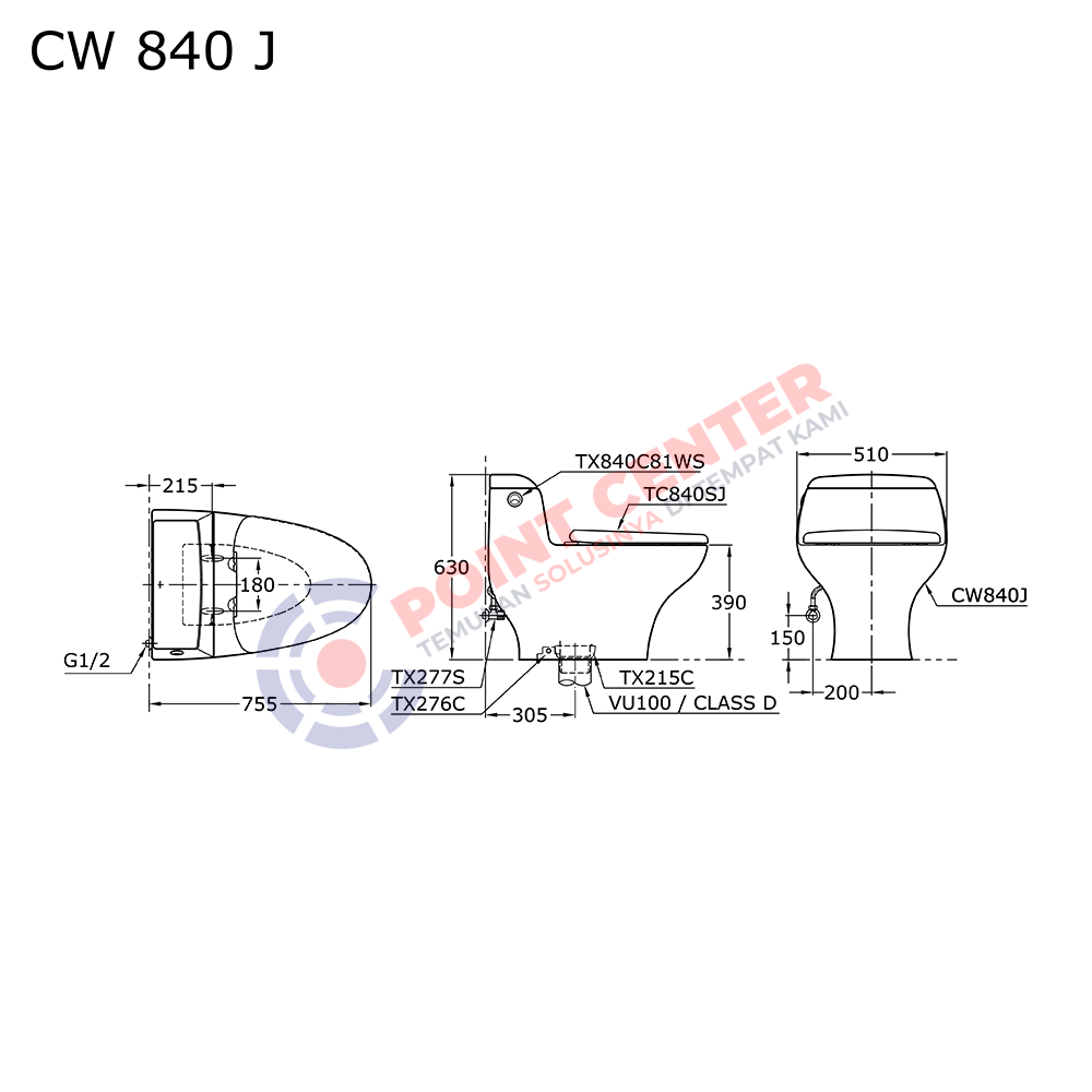 TOTO CW840J One Piece Toilet - Image 2