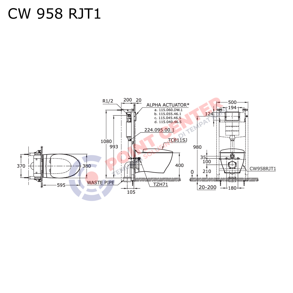 TOTO CW958RJT1 Wall Hung Toilet (Tera Series) - Image 2