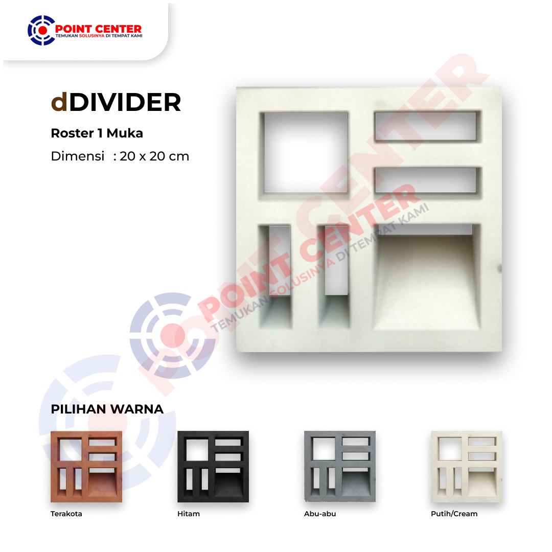 Roster 15 x 30 - 1 Muka dDivider