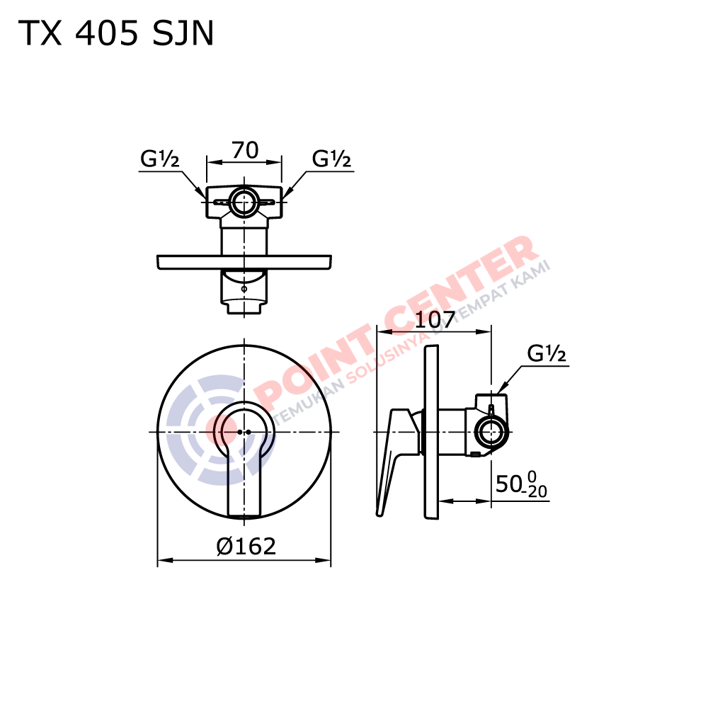 TOTO TX405SJN Single Lever Shower Mixer (Jazz Series) - Image 2